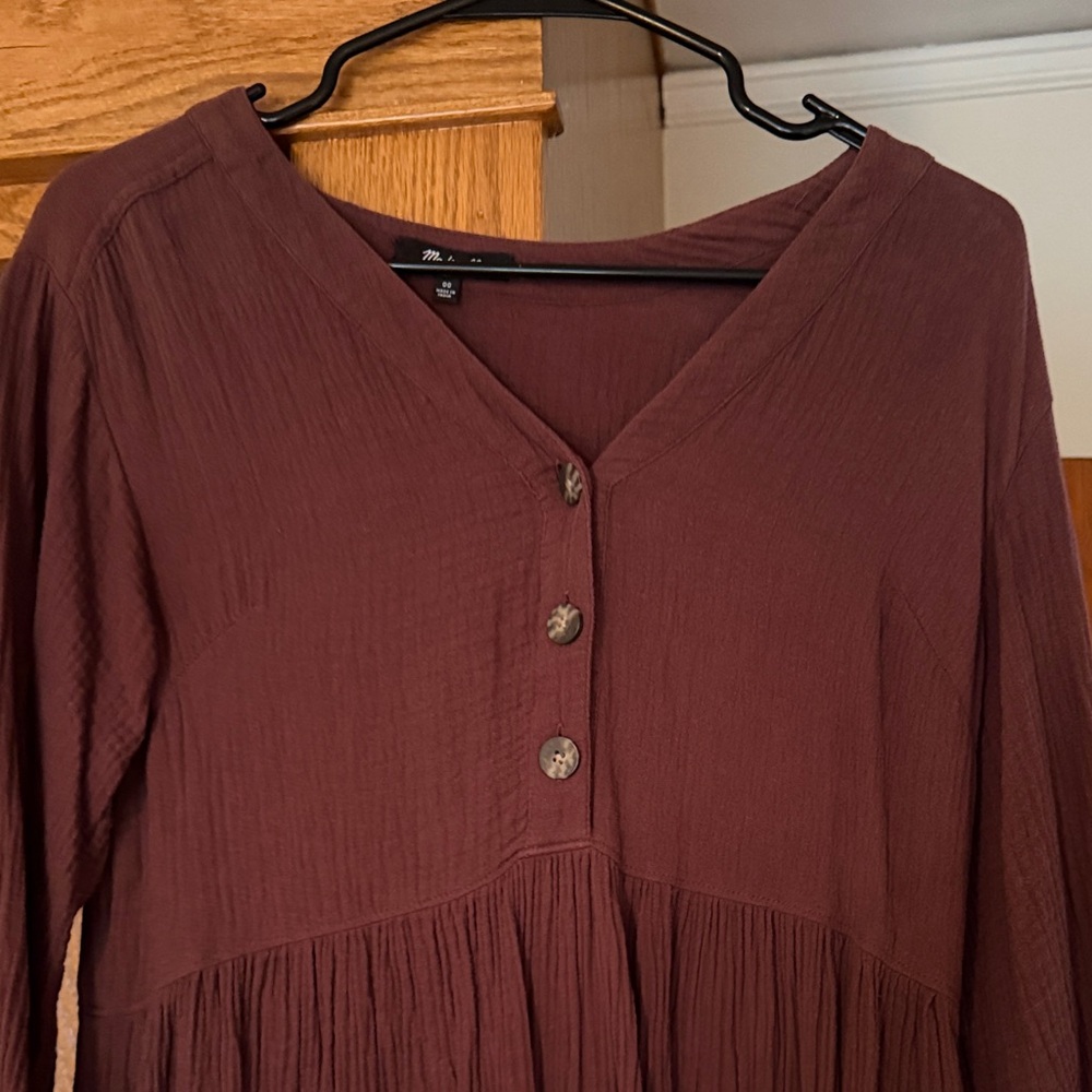 Madewell Burgundy Maxi Dress - Picture 2 of 4